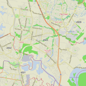 Brisbane Australia + zipcodes printable editable layered PDF Vector Map v.3