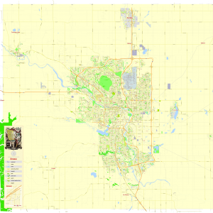 Calgary Alberta Canada printable editable layered PDF Vector Map v.2