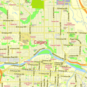 Calgary Alberta Canada printable editable layered PDF Vector Map v.2