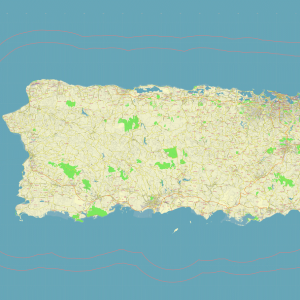 Puerto Rico State US editable layered PDF Vector Map