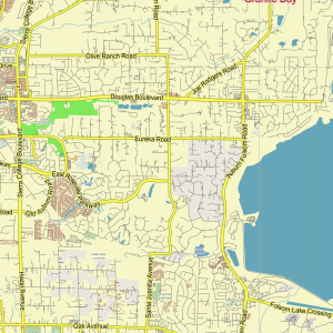 Sacramento California US editable layered PDF Vector Map