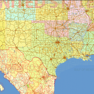 US + Canada roads states counties full printable editable layered PDF Vector Map