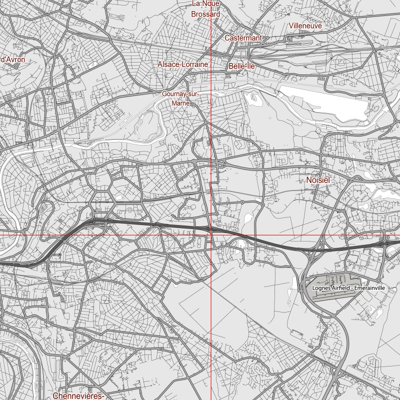 Paris Ile de France Map Vector City Plan Low Detailed (simple white) Street Map editable Adobe Illustrator in layers
