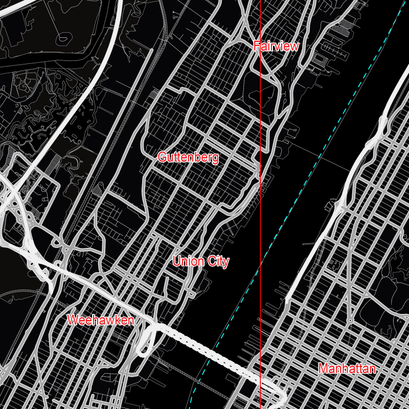 New York City US Map Vector City Plan Low Detailed (simple black) Street Map editable Adobe Illustrator in layers