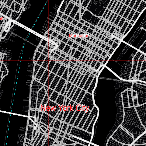 New York City US Map Vector City Plan Low Detailed (simple black ...