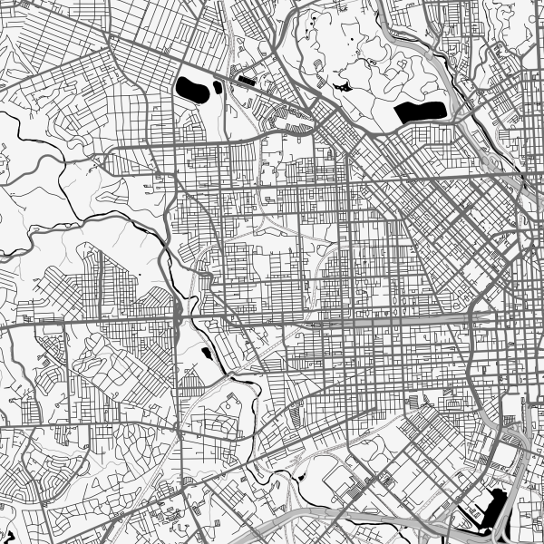 Baltimore Maryland US Map Vector City Plan Low Detailed (simple black ...