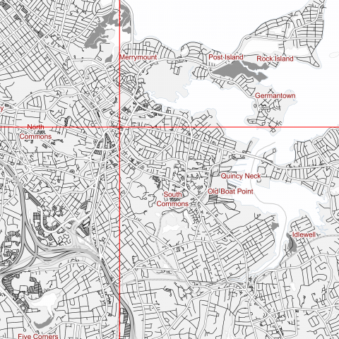 Boston Massachusetts US PDF Vector Map: City Plan Low Detailed (simple ...