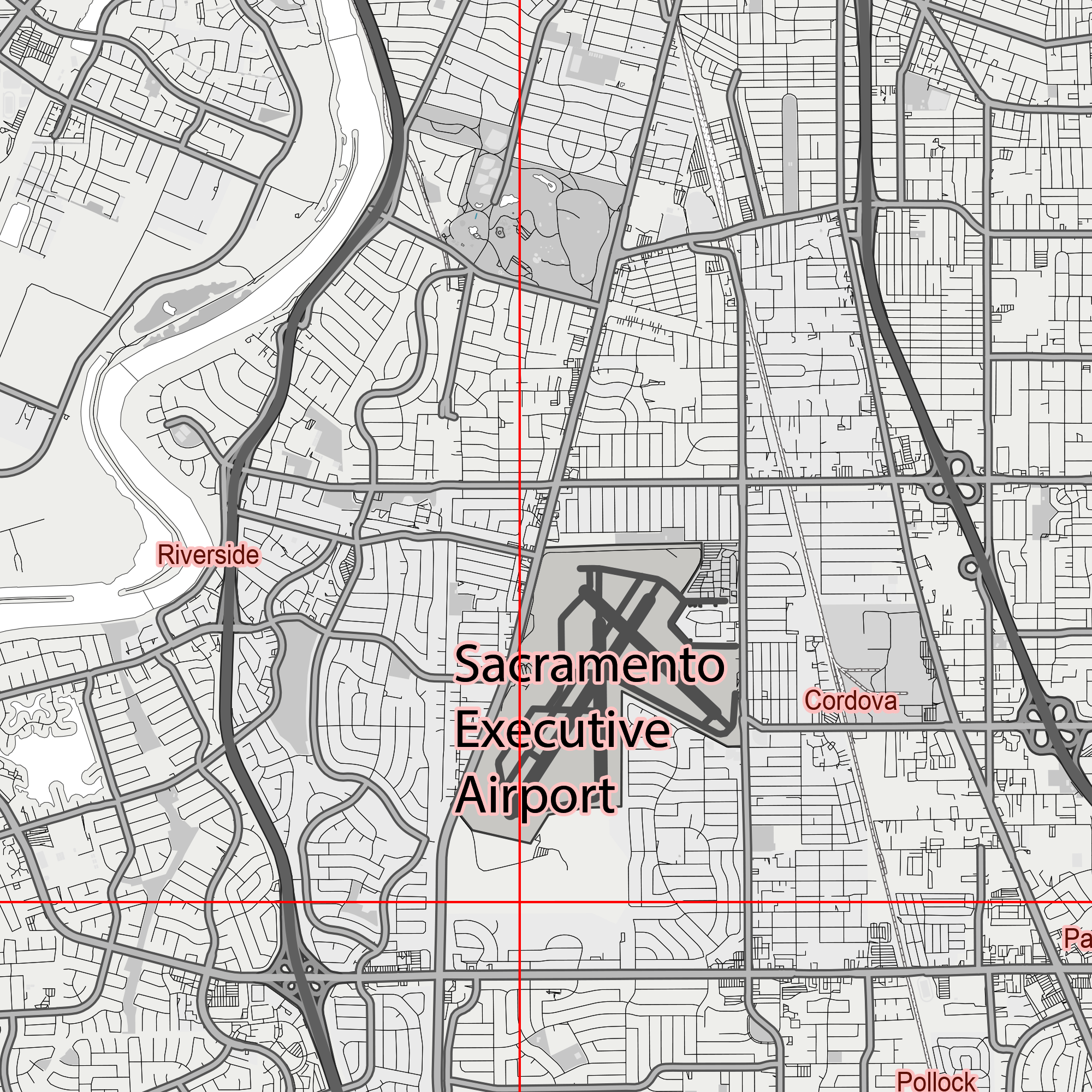 Sacramento California US PDF Vector Map: City Plan Low Detailed (simple white) Street Map editable Adobe PDF in layers