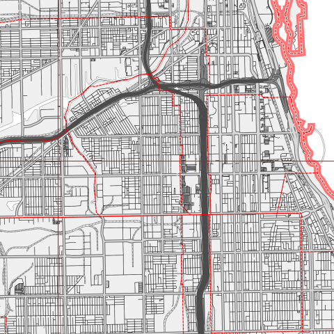 Chicago Illinois US Map Vector City Plan Low Detailed Simple White 7 3 480x480