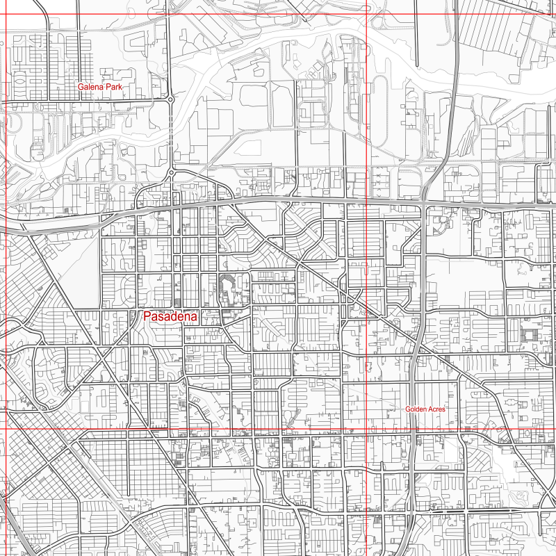 Houston Texas US Map Vector City Plan Low Detailed (simple white) Street Map editable Adobe Illustrator in layers