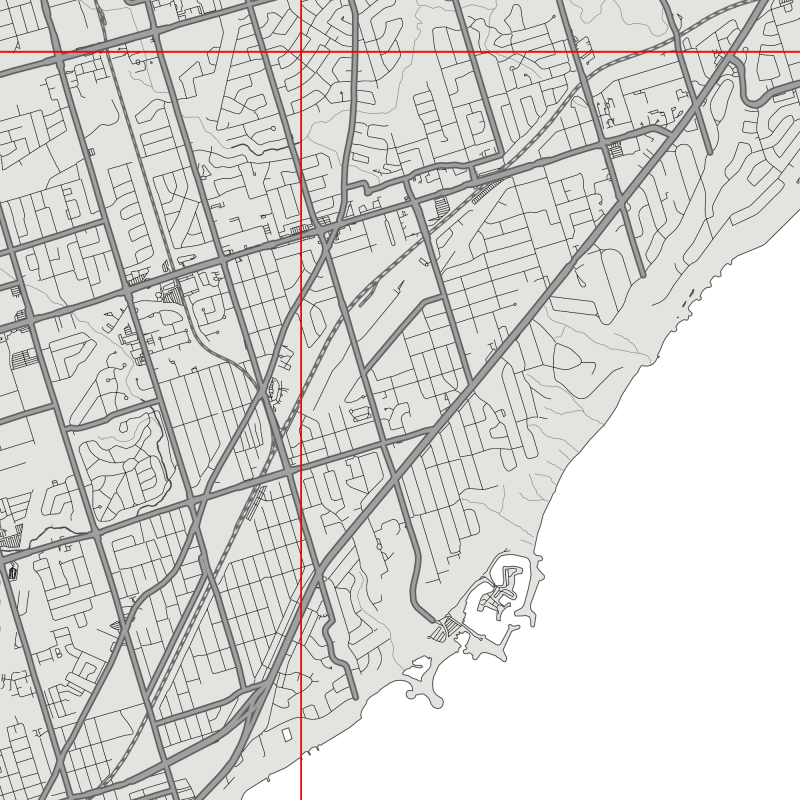 Toronto Canada Map Vector City Plan Low Detailed (simple BLANK version) Street Map editable Adobe Illustrator in layers