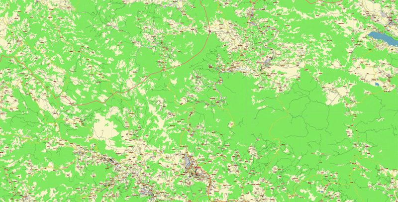 Bosnia and Herzegovina Vector Map: Full Extra 01 High Detailed All roads Map, editable Adobe Illustrator in layers