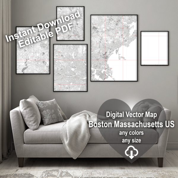 Boston Massachusetts US Map Vector City Plan Low Detailed Simple White Boston Massachusetts Us Map Vector White 2 600x600 