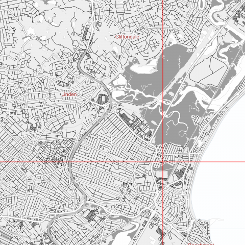Boston Massachusetts US Map Vector City Plan Low Detailed (simple white ...