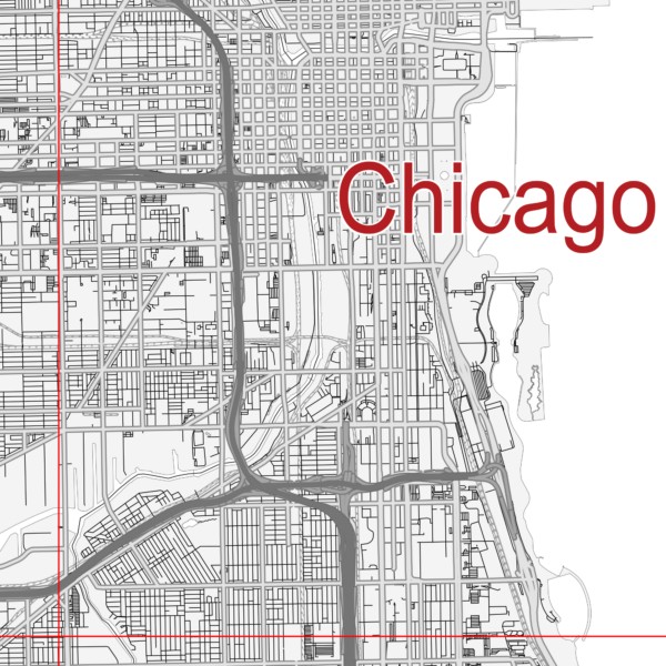 Chicago Illinois US PDF Vector Map: City Plan Low Detailed (simple ...