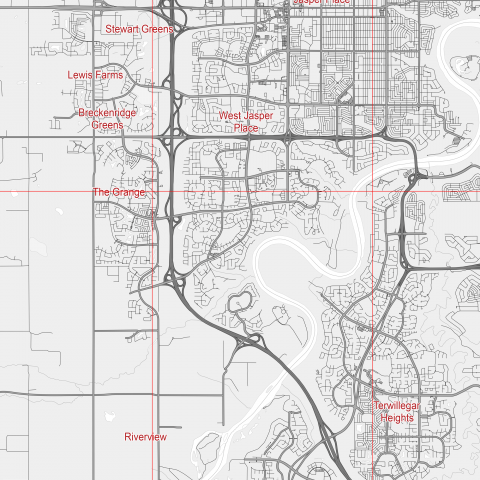 Simple Edmonton Map Edmonton Canada Map Vector City Plan Low Detailed (simple white) Street ...