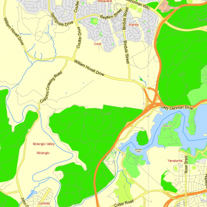 Canberra Australia editable layered PDF Vector Map