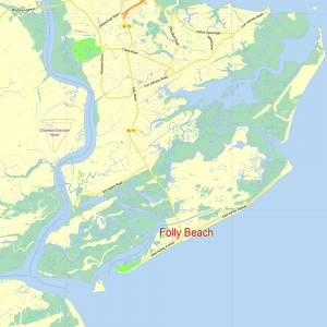 Charleston South Carolina US editable layered PDF Vector Map
