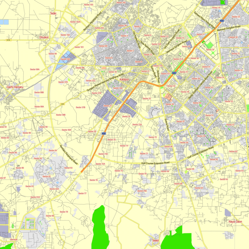 Delhi India editable layered PDF Vector Map