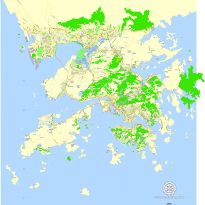 Hong Kong Shenzhen China editable layered PDF Vector Map