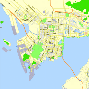 Hong Kong Shenzhen China editable layered PDF Vector Map