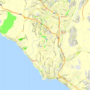 Los Angeles California US editable layered PDF Vector Map