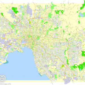 Melbourne Australia editable layered PDF Vector Map Version 22