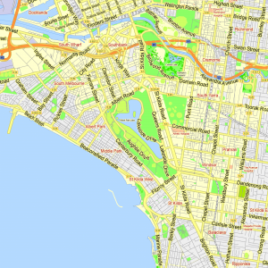 Melbourne Australia editable layered PDF Vector Map
