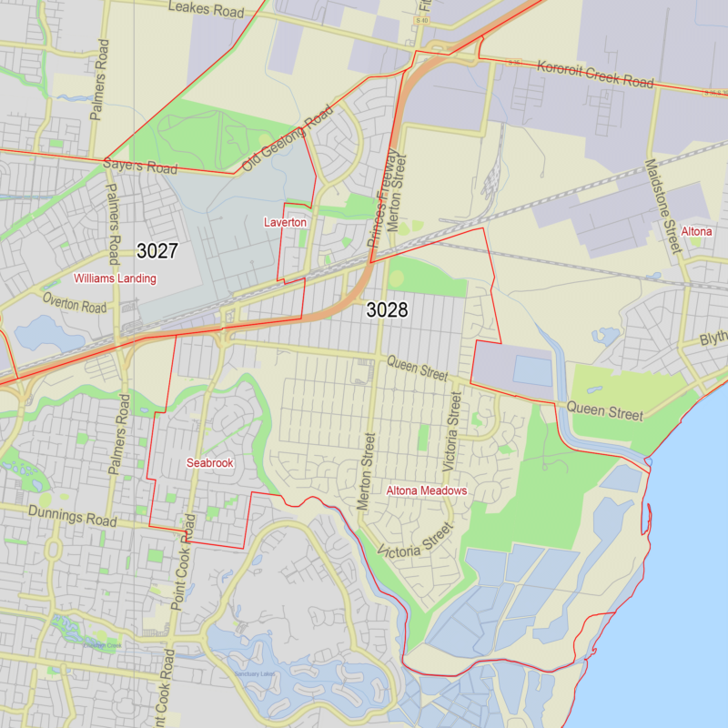 Melbourne Australia editable layered PDF Vector Map Version 33 zipcodes ...