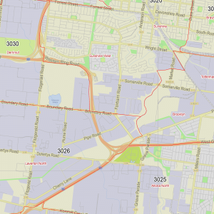 Melbourne Australia editable layered PDF Vector Map Version 33 zipcodes