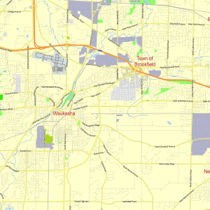 Milwaukee Wisconsin US editable layered PDF Vector Map