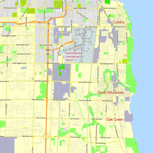 Milwaukee Wisconsin US editable layered PDF Vector Map