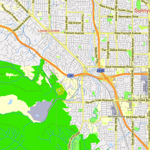 Mountain View California US editable layered PDF Vector Map
