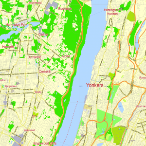 New York City US editable layered PDF Vector Map