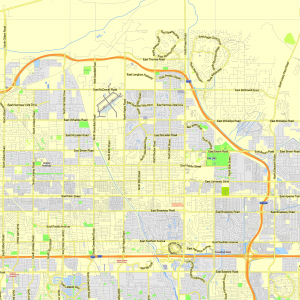 Phoenix Arizona US editable layered PDF Vector Map Version 22