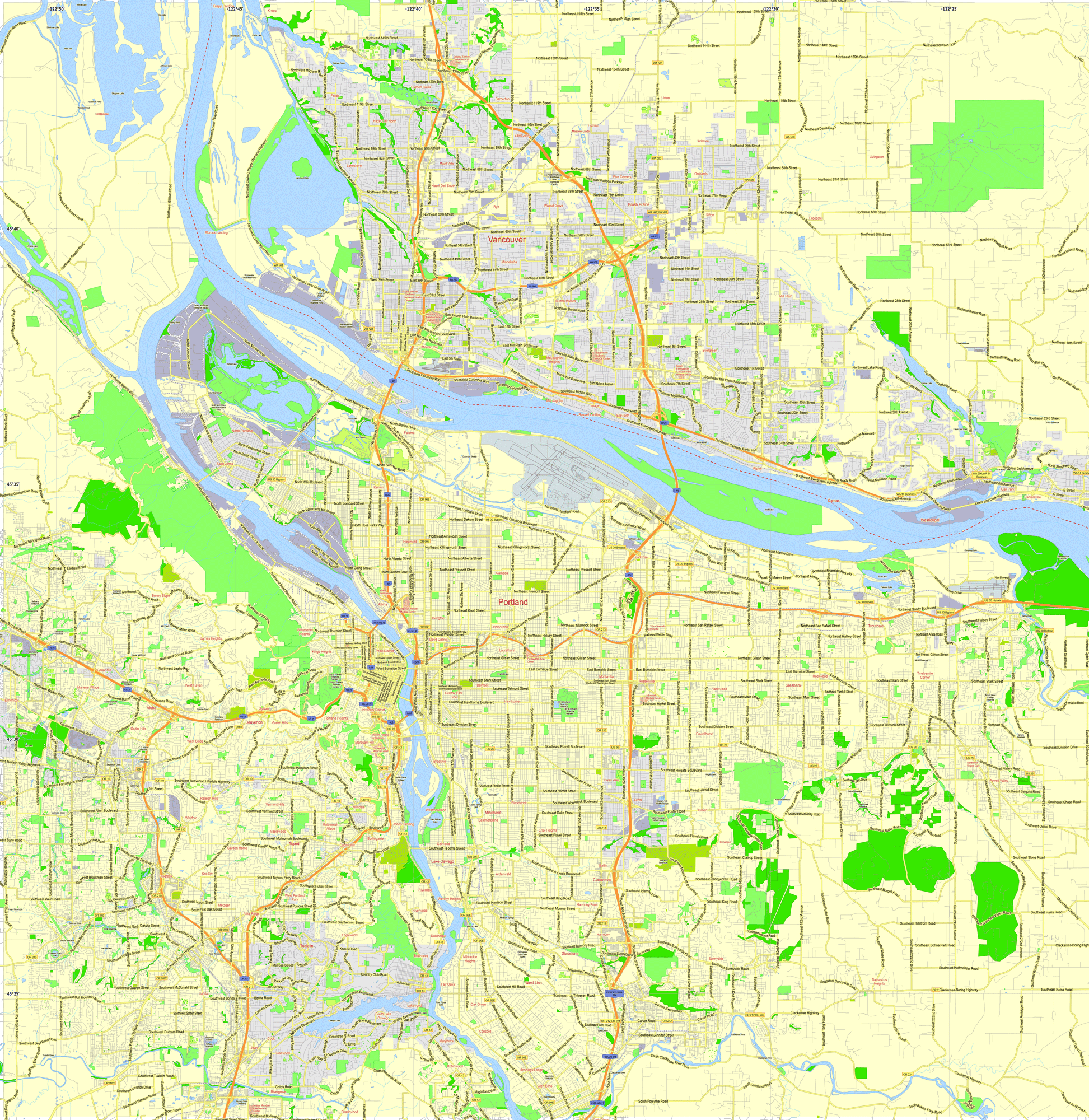 portland-oregon-vancouver-washington-us-editable-layered-pdf-vector-map