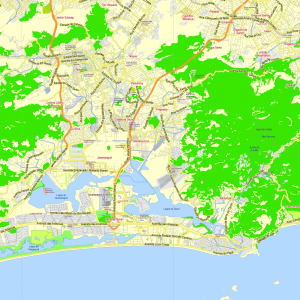 Rio de Janeiro Brazil editable layered PDF Vector Map