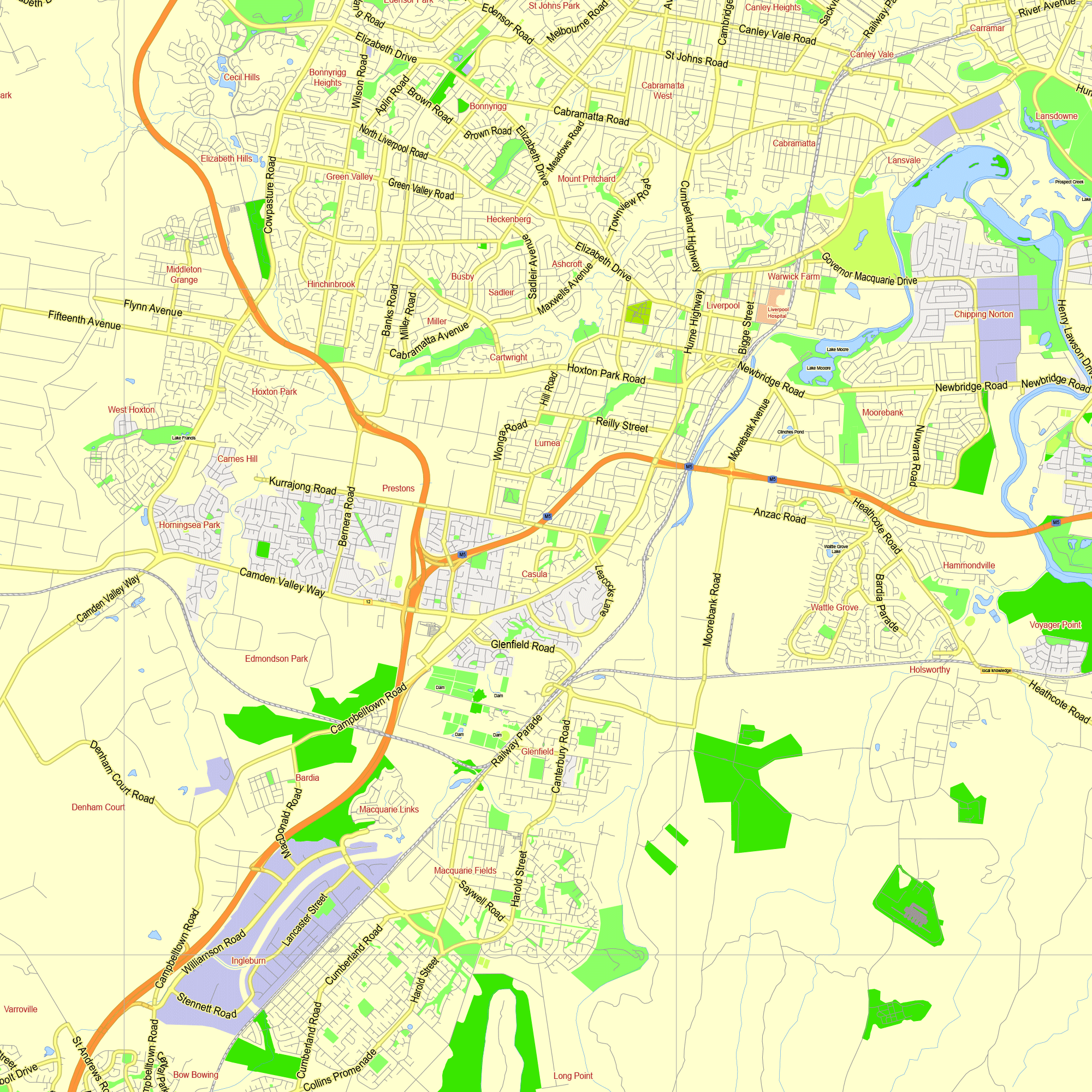 Sydney Australia editable layered PDF Vector Map Version 33 – Maps in ...