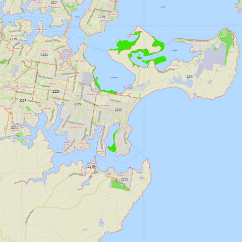 Sydney Australia editable layered PDF Vector Map Version 44 Zip-codes