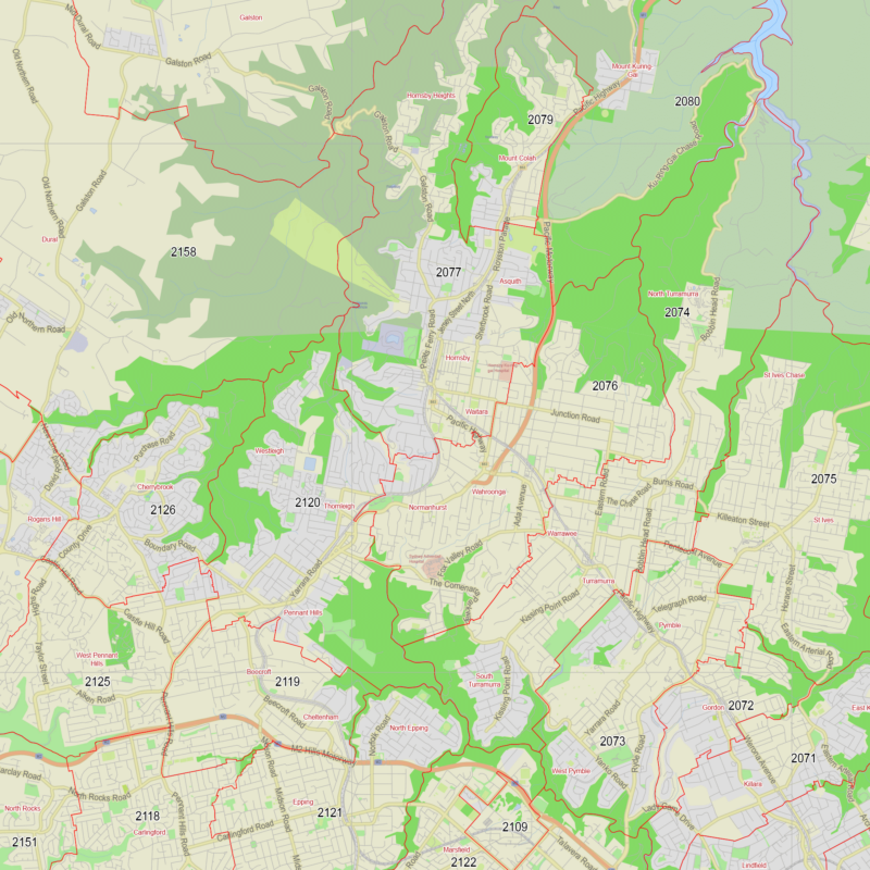 Sydney Australia editable layered PDF Vector Map Version 44 Zip-codes ...