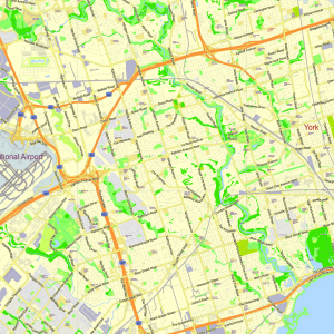 Toronto Canada editable layered PDF Vector Map