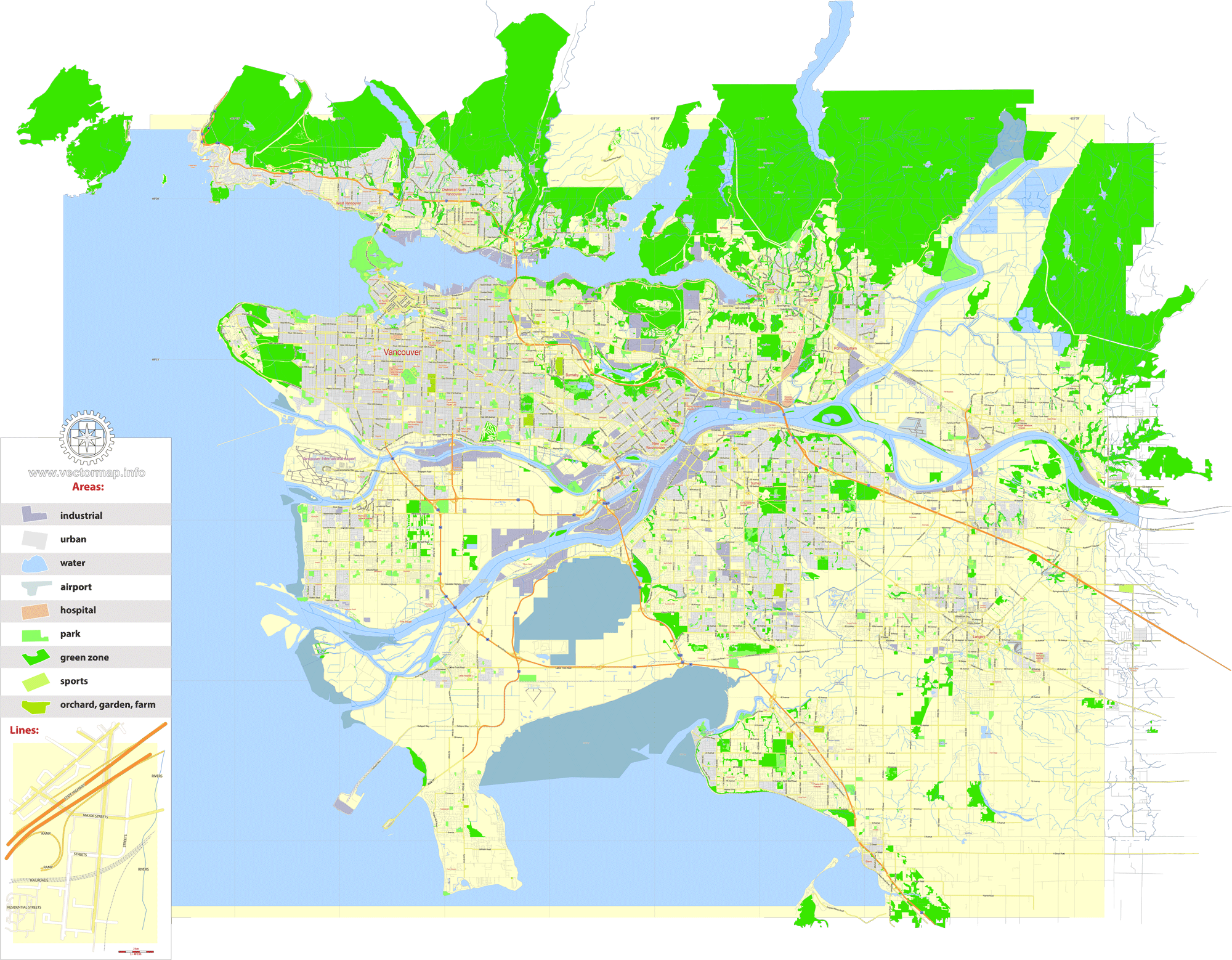 Vancouver Canada Editable Layered PDF Vector Map Https vectormap vancouver-canada-editable-layered-pdf-vector-map-https-vectormap