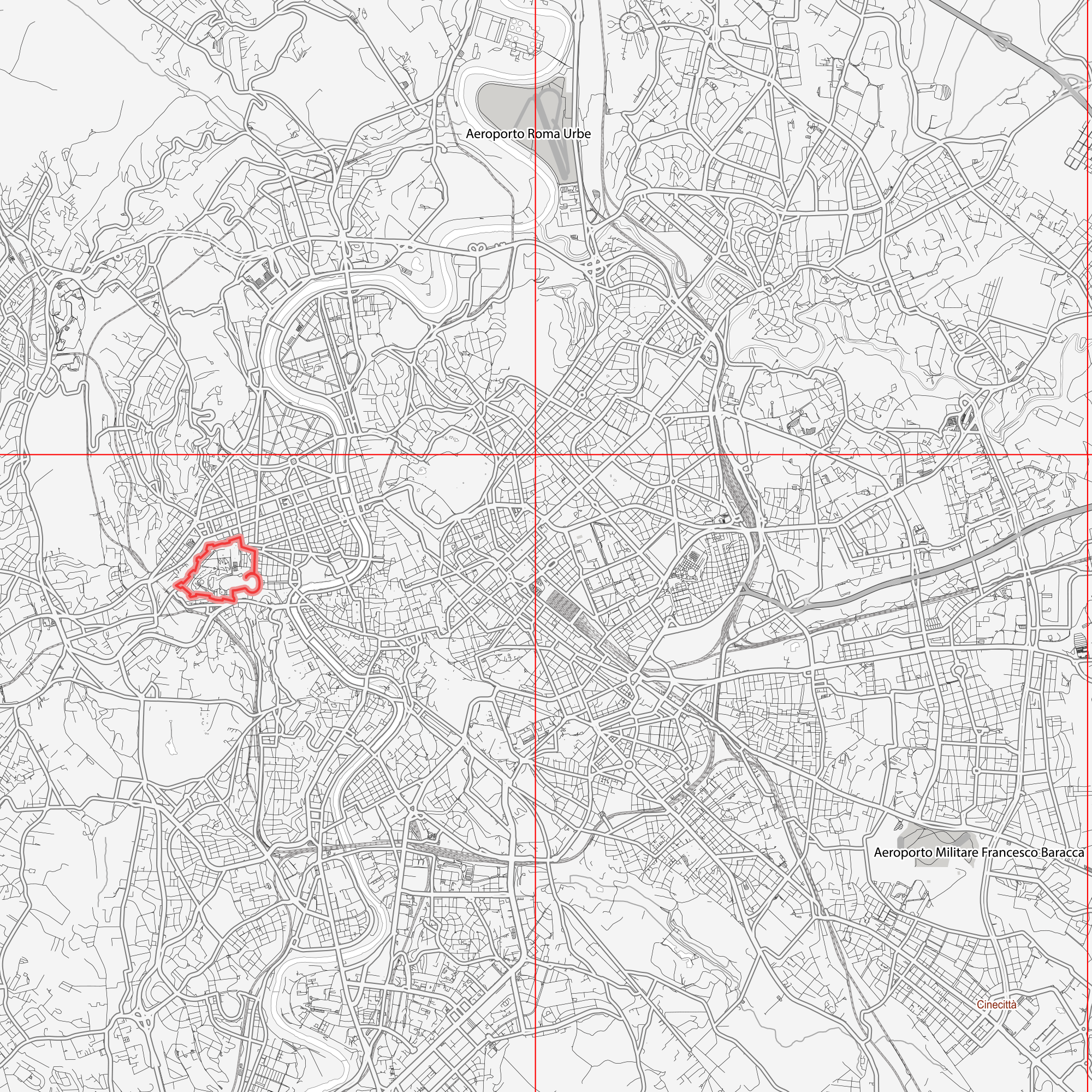 Roma Italy PDF Vector Map: City Plan Low Detailed (simple white) Street Map editable Adobe PDF in layers