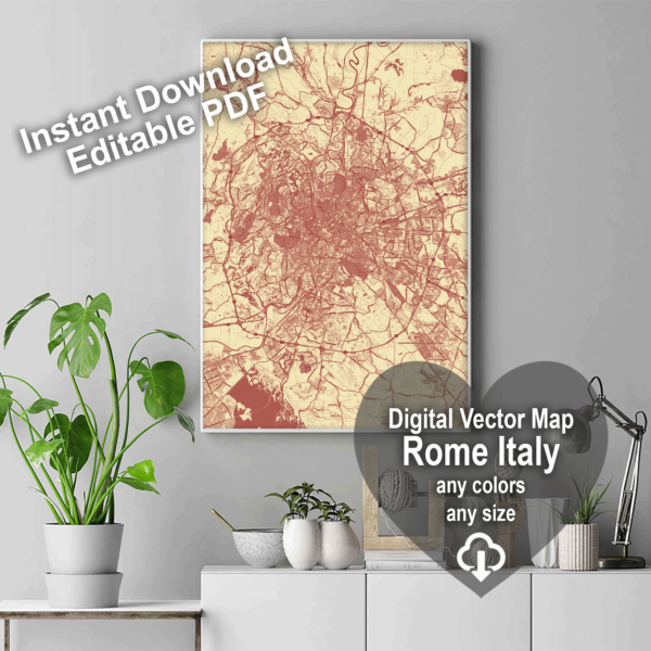 Editable Italy Map.pdf Rome Italy editable layered PDF Vector Map – Maps in Vector: Detailed ...