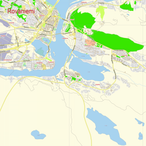 Rovaniemi Finland editable layered PDF Vector Map