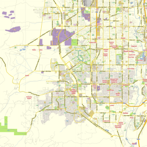 Salt Lake City Utah US editable layered PDF Vector Map