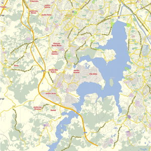 San Paulo Brazil editable layered PDF Vector Map