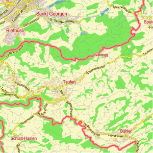 St. Gallen Switzerland editable layered PDF Vector Map
