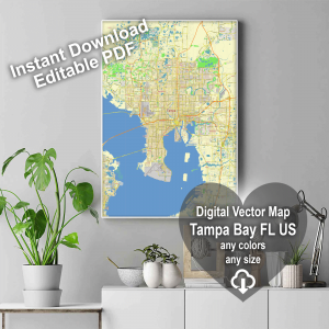 Tampa Bay Florida US editable layered PDF Vector Map