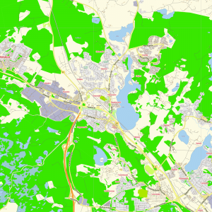 Tampere Finland editable layered PDF Vector Map Version 2
